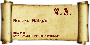 Meszko Mátyás névjegykártya